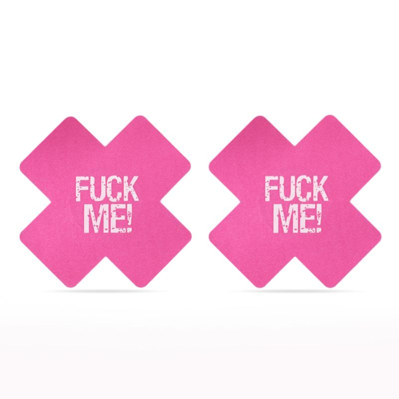 FUCK ME Cross Pattern Nipple Pasties Twin Pk