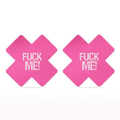 FUCK ME Cross Pattern Nipple Pasties Twin Pk