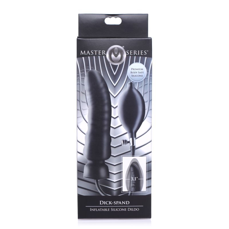 Dick Spand Inflatable Silicone Dildo Black