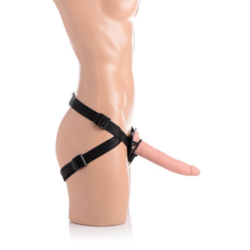 Charmed 7.5in Silicone Dildo w Harness Flesh