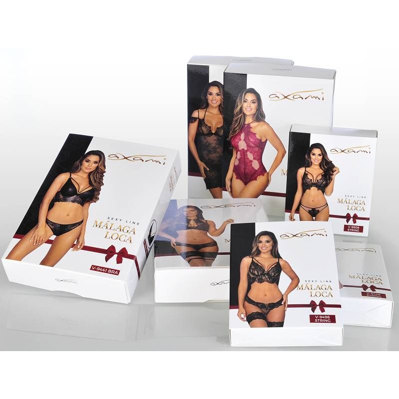 Microfiber and Lace G-String with Studs White