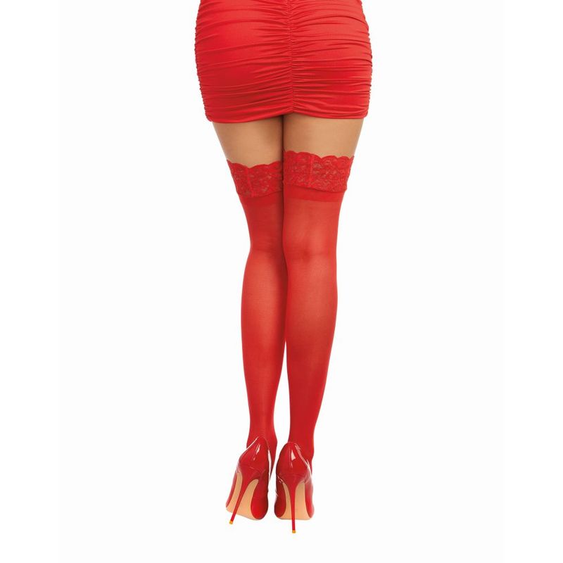 Dreamgirl Lace Top Thigh High Stockings Black