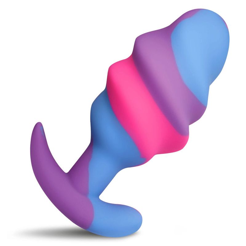 Unicorn Swirl Silicone Butt Plug Large
