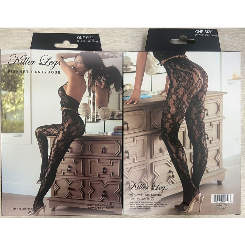 Sensual Arrow Mesh Tights Black