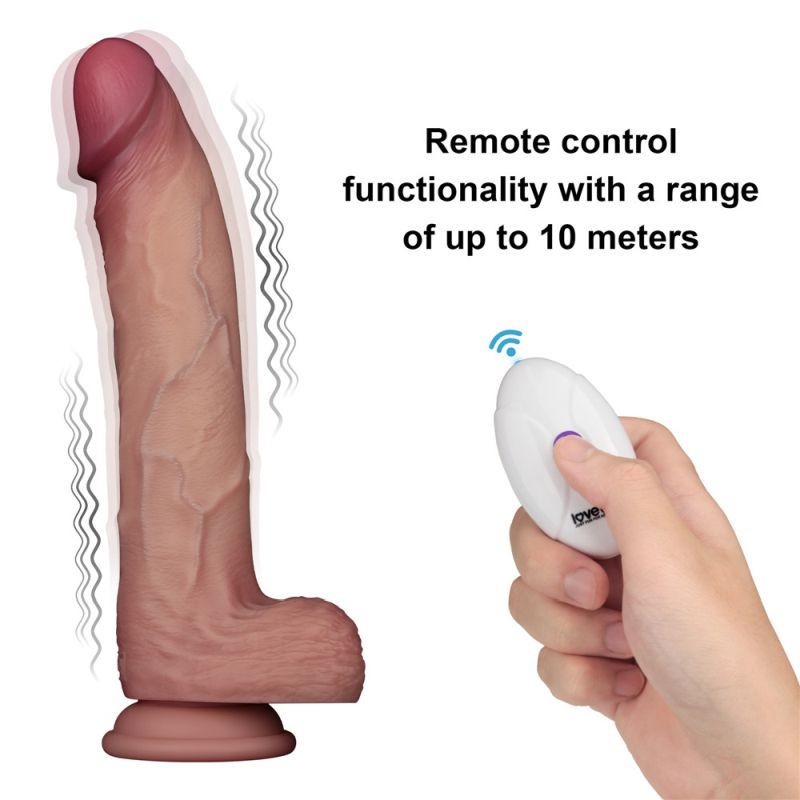 Vibrating Sliding Skin Pro II Silicone Dong 10in