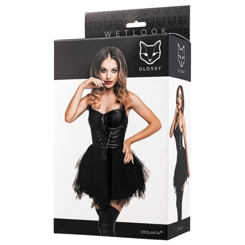 Glossy Elisia Noir Wetlook Dress