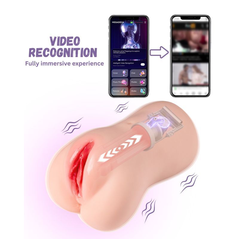 Eliza App Controlled Thrusting Vibrating Realistic Vaginal Masturbator