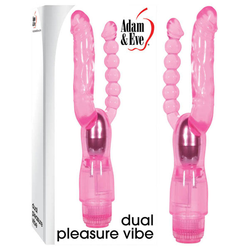 Adam & Eve Dual Pleasure Vibe - Pink 12 cm (4.75'') Vibrator with Anal Probe