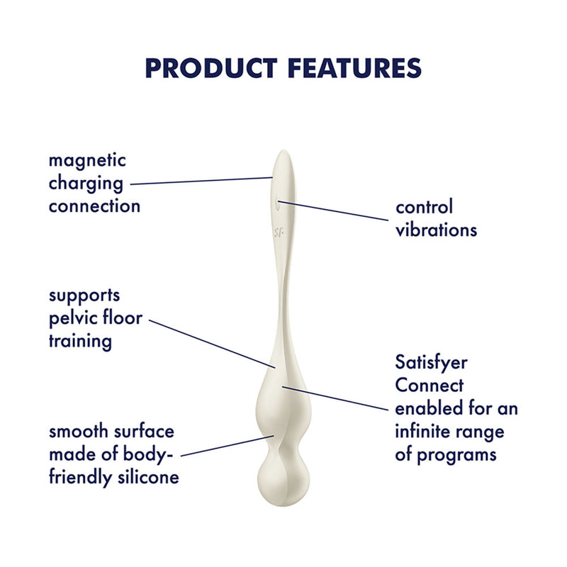 Satisfyer Love Birds 1 - White - White USB Rechargeable Pelvic Floor Trainer with App Control