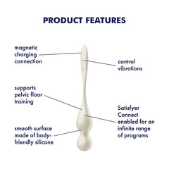 Satisfyer Love Birds 1 - White - White USB Rechargeable Pelvic Floor Trainer with App Control