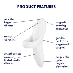 Satisfyer Bold Lover - White USB Rechargeable Finger Stimulator