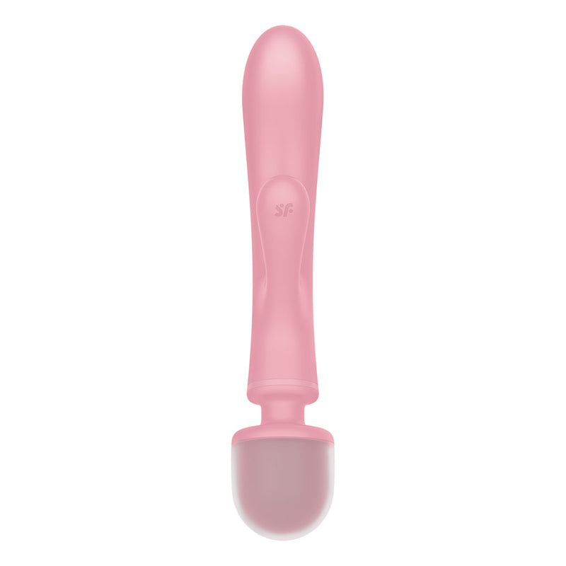 Satisfyer Triple Lover - Pink USB Rechargeable Rabbit Vibrator and Massage Wand