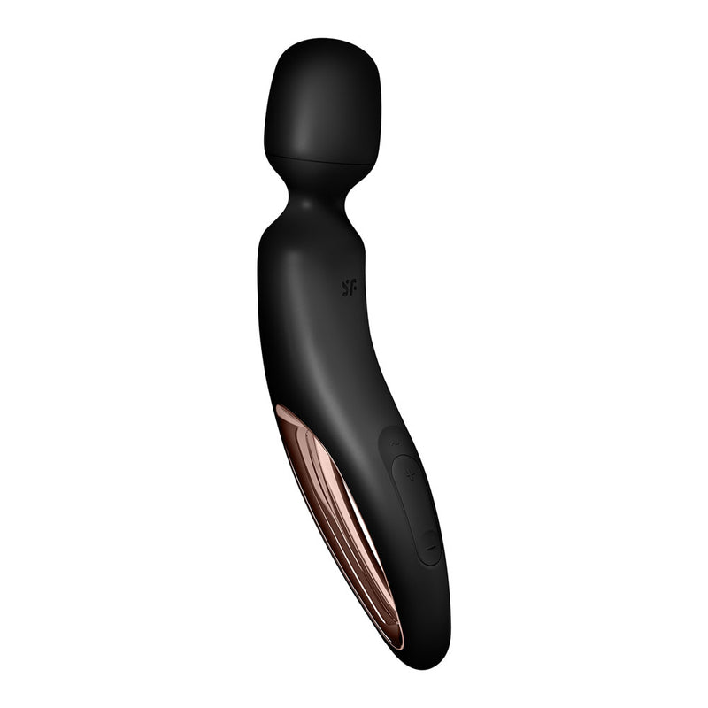 Satisfyer Wand-erland - Black - Black/Rose Gold USB Rechargeable Massage Wand
