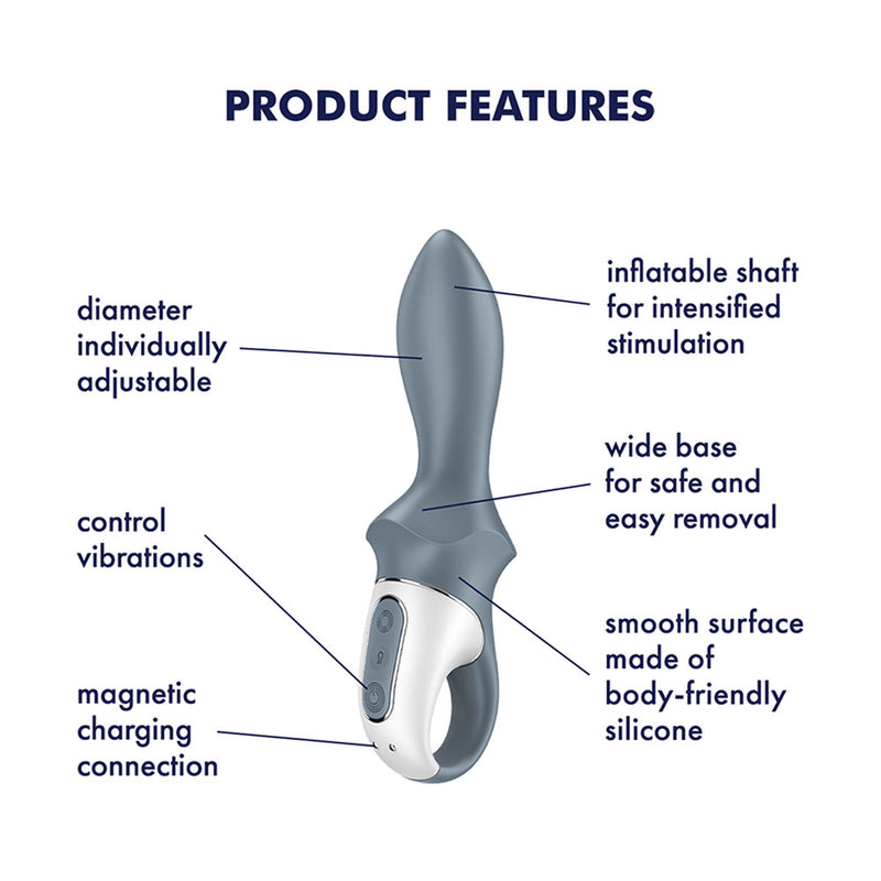 Satisfyer Air Pump Booty 1 - Grey USB Rechargeable Inflatable Anal Vibrator