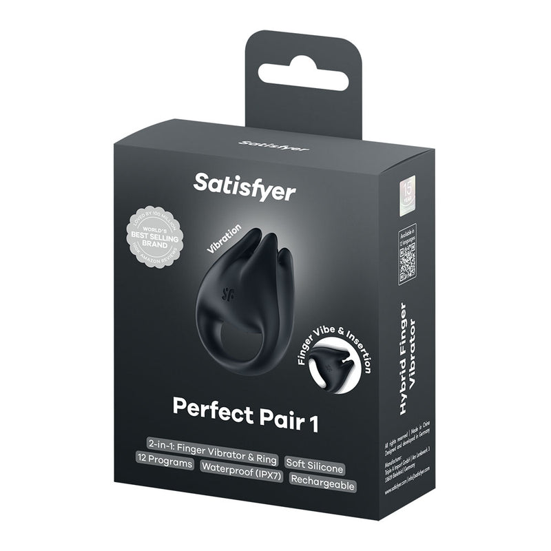 Satisfyer Perfect Pair 1 - Black USB-C Rechargeable Vibrating Couples Ring