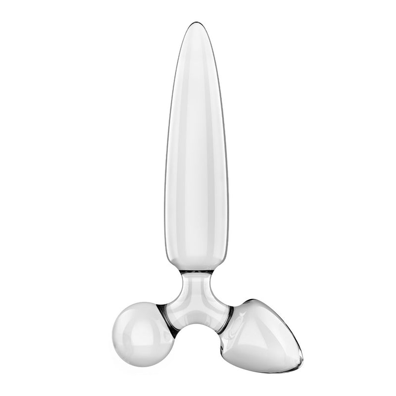 Satisfyer Triple Crystal 1 - Clear - Clear Glass 3-in-1 Butt Plug