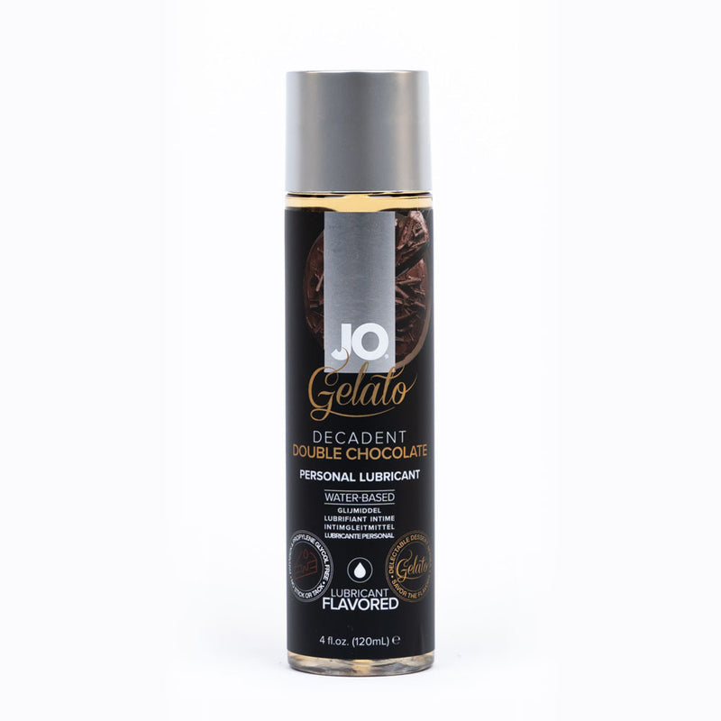 JO Gelato Decadent Double Chocolate Lubricant - 120 mL - Chocolate Flavoured Water Based Lubricant - 120 ml Bottle