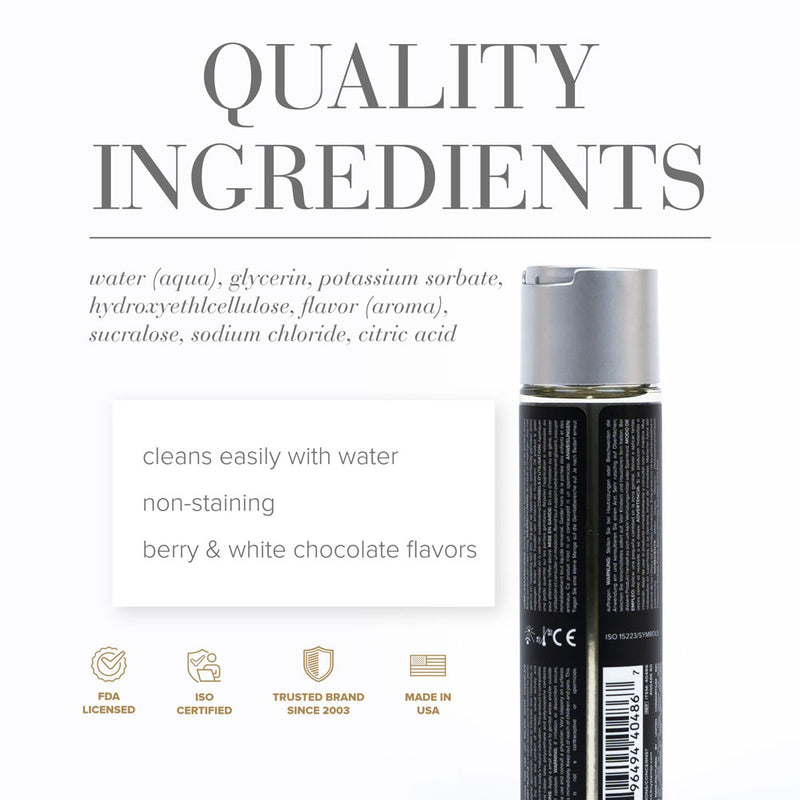 JO Gelato White Chocolate Raspberry Lube - 120 mL - White Chocolate Raspberry Flavoured Water Based Lubricant - 120 ml Bottle