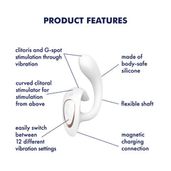Satisfyer G For Goddess 1 - White - White USB Rechargeable Vibrator with Clit Stim