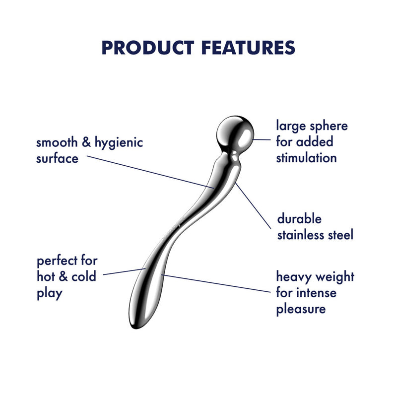 Satisfyer Star Force 2 - Chrome Steel 22 cm Dildo