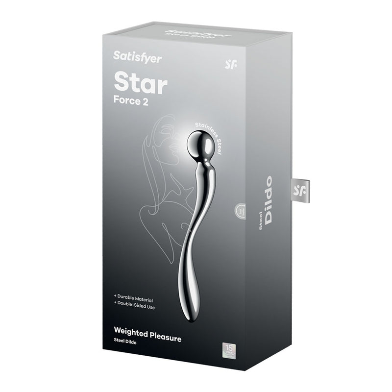 Satisfyer Star Force 2 - Chrome Steel 22 cm Dildo