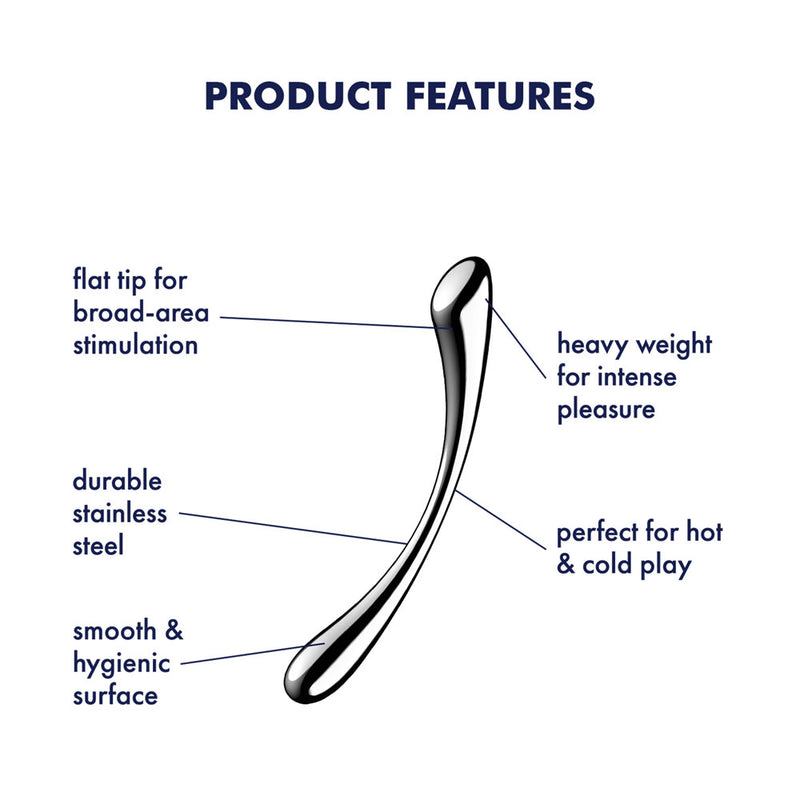 Satisfyer Cosmic Crest 1 - Chrome Steel 24 cm Dildo