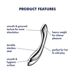 Satisfyer Pure Gravity 2 - Chrome Steel 21 cm Dildo