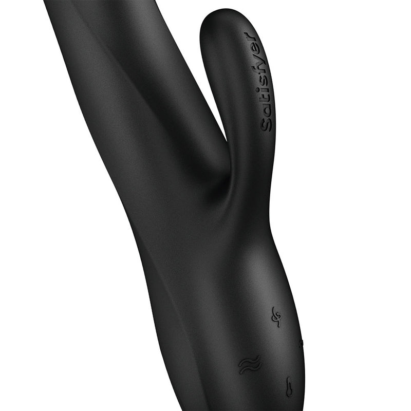 Satisfyer Heat Flex 3 - Black 23 cm USB-C Rechargeable Warming and Rotating Rabbit Vibrator