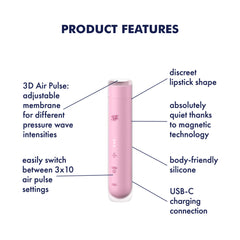 Satisfyer First Kiss - Pink USB Rechargeable Air Pulse Stimulator