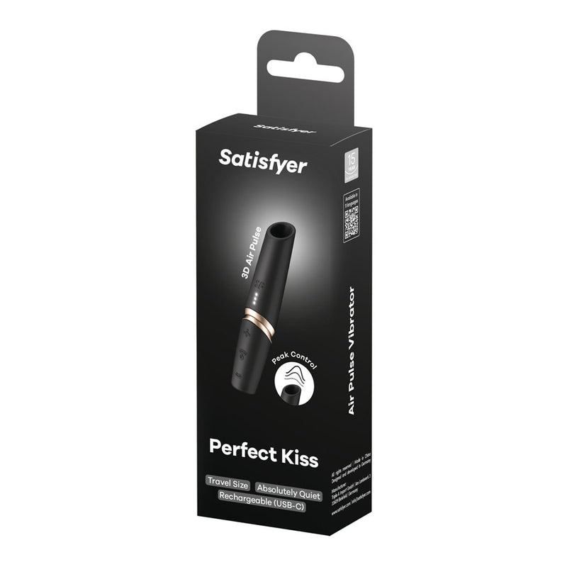 Satisfyer Perfect Kiss - Black USB Rechargeable Air Pulse Stimulator