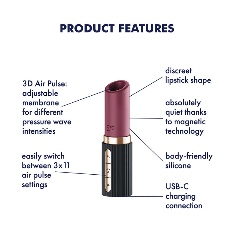 Satisfyer Pro 2 Kiss - Red/Black USB Rechargeable Air Pulse Stimulator