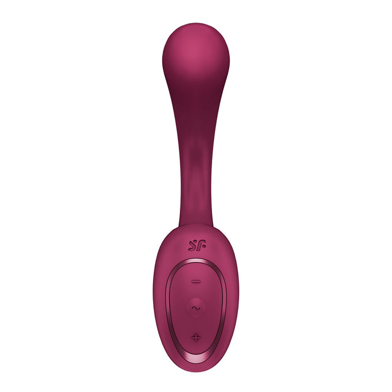 Satisfyer G For Goddess 2 - Wine Red - Wine Red 18.8 cm USB Rechargeable Vibrator with Clit Stim