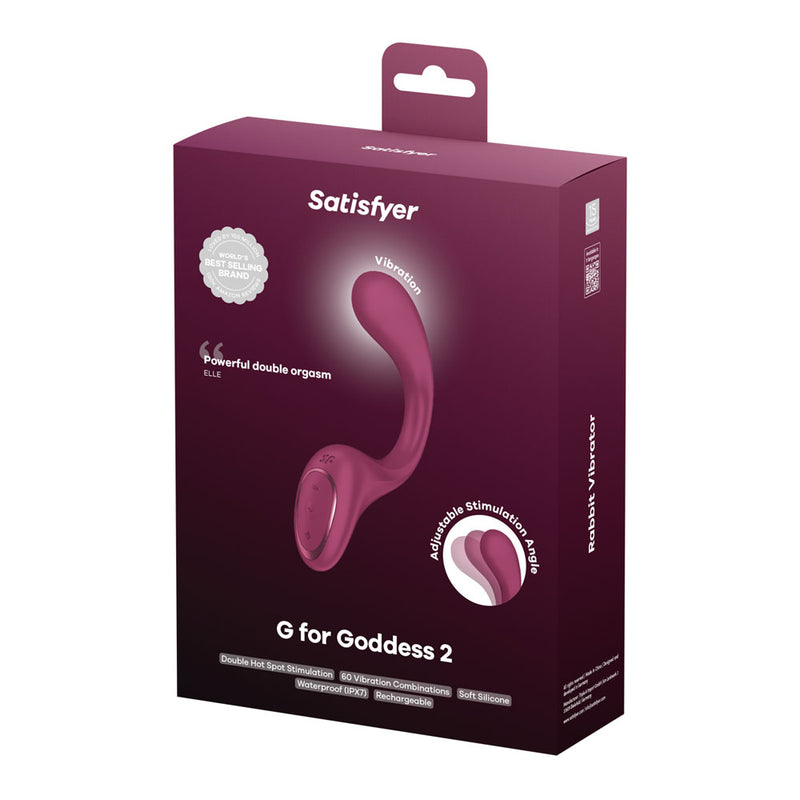 Satisfyer G For Goddess 2 - Wine Red - Wine Red 18.8 cm USB Rechargeable Vibrator with Clit Stim