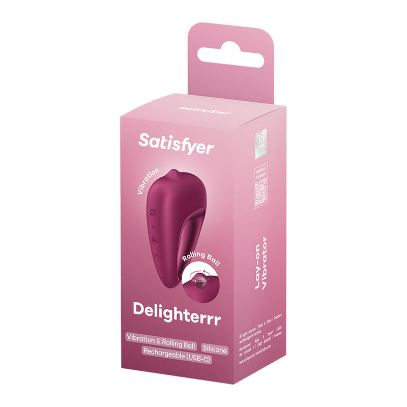 Satisfyer Delighterrr - Berry USB-C Rechargeable Stimulator with Rolling Ball