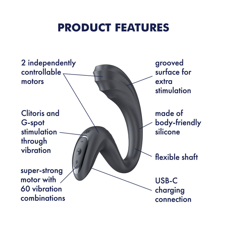 Satisfyer G For Goddess 3 - Grey - Grey 16 cm USB-C Rechargeable Vibrator with Clit Stim