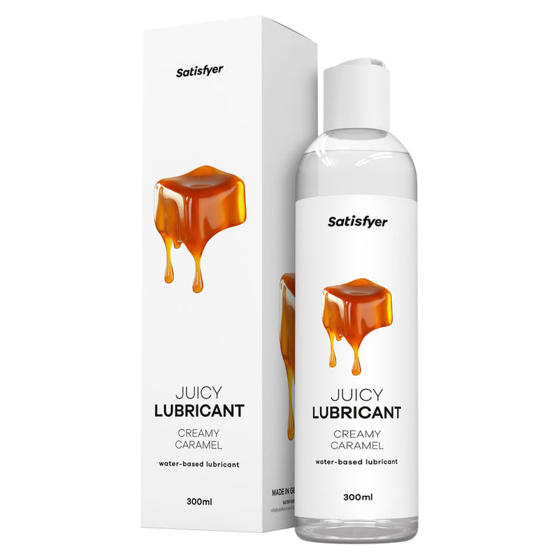 Satisfyer Juicy Lubricant 300 ml Creamy Caramel - Caramel Scented Water Based Lubricant - 300 ml Bottle