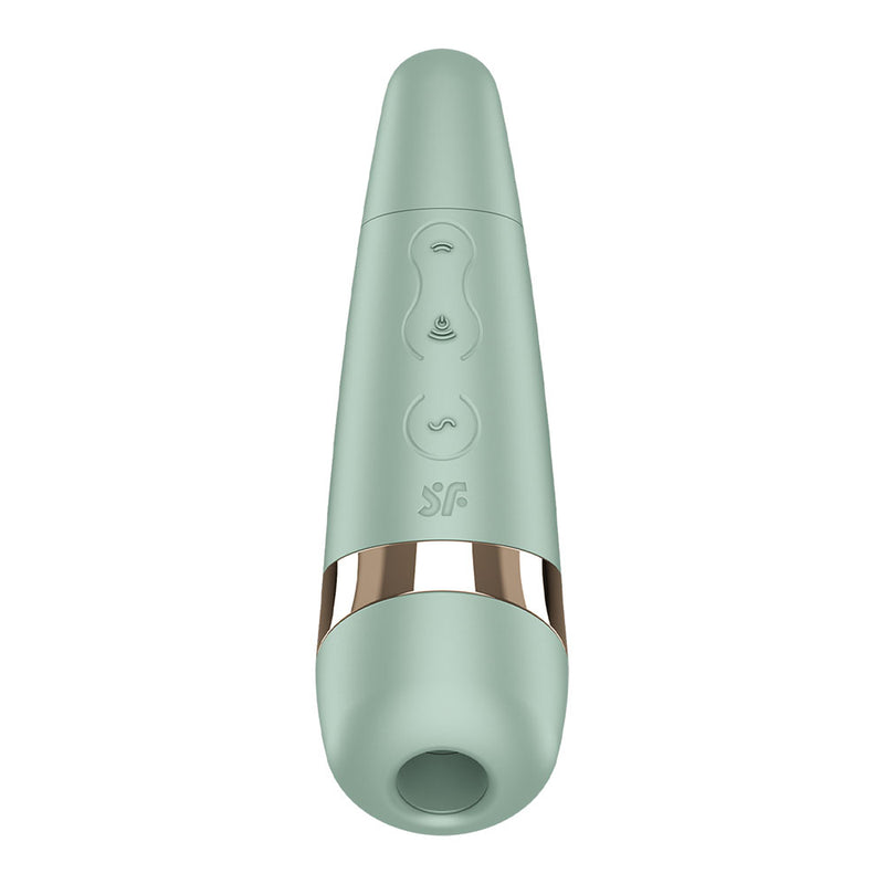 Satisfyer Pro 3+ Battery Series - Mint - Mint Green Air Pulse Clitoral Stimulator with Vibration
