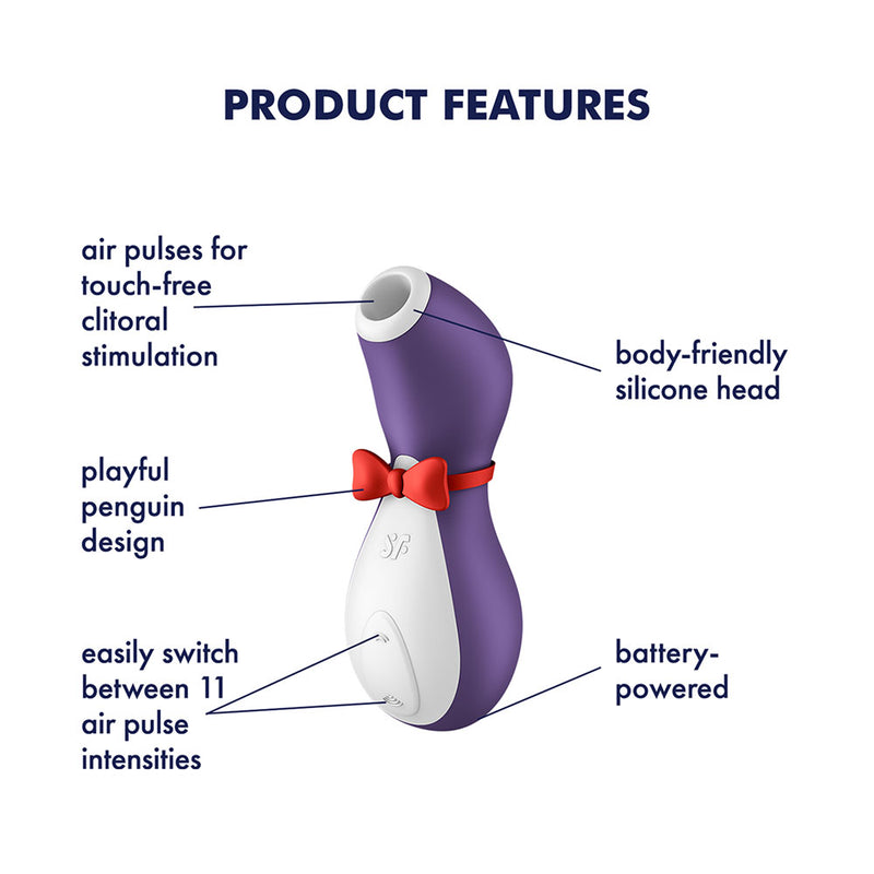 Satisfyer Penguin - Battery Series - Purple Air Pulse Clitoral Stimulator