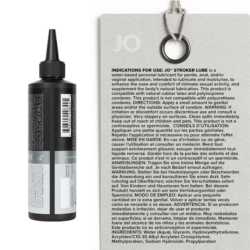 JO Stroker Lube - 240ml - Water Based Stroker Lubricant - 240 ml Bottle