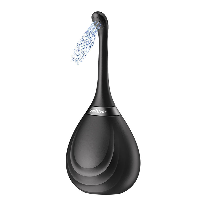 Satisfyer Clean & Play 2-in-1 - Black Unisex Douche with 2 Nozzles