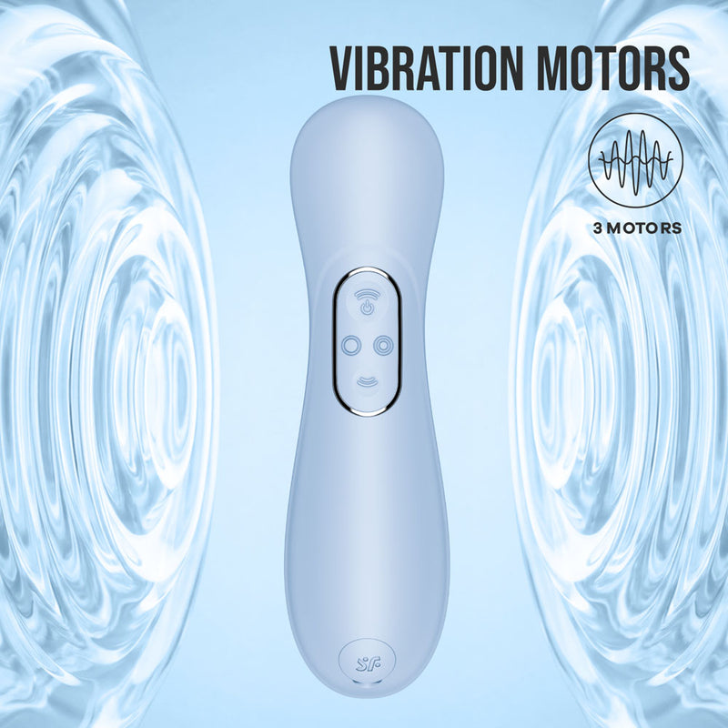 Satisfyer Pro 2 Generation 4 - Serene Blue - Blue Touch-Free USB-C Rechargeable Clitoral Stimulator with App Control