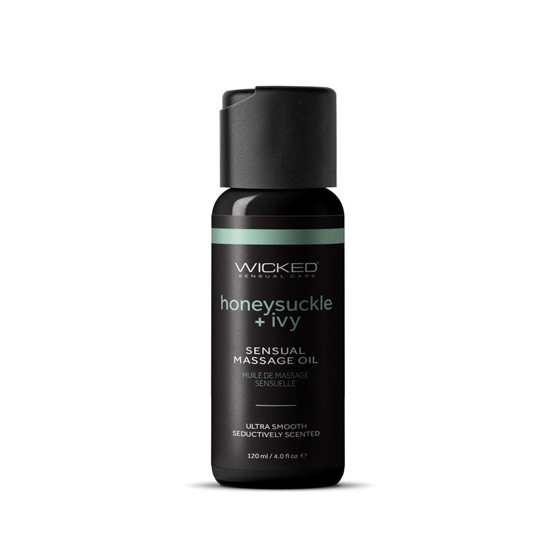 Wicked Sensual Massage Oil - Honeysuckle + Ivy - Honeysuckle and Ivy Scented Massage Oil - 120 ml Tube