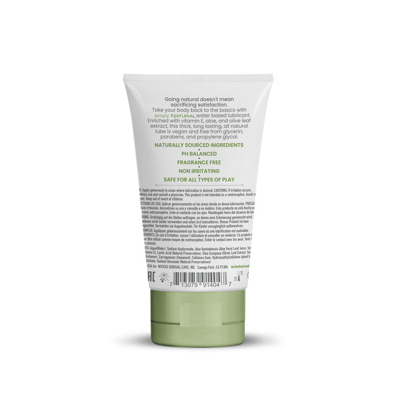 Wicked Simply Natural - Water Based Lubricant - 120 ml (4 oz) Bottle