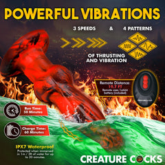 Creature Cocks Hell Wolf - Red 22 cm USB Rechargeable Thrusting Fantasy Dildo