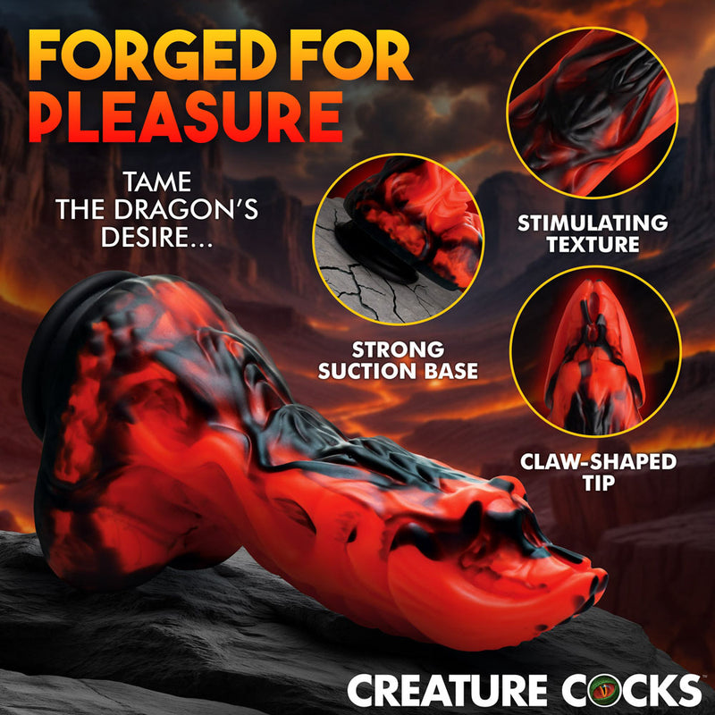 Creature Cocks Dragon Thrust - Red 24.1 cm USB Rechargeable Thrusting & Vibrating Fantasy Dildo with Remote