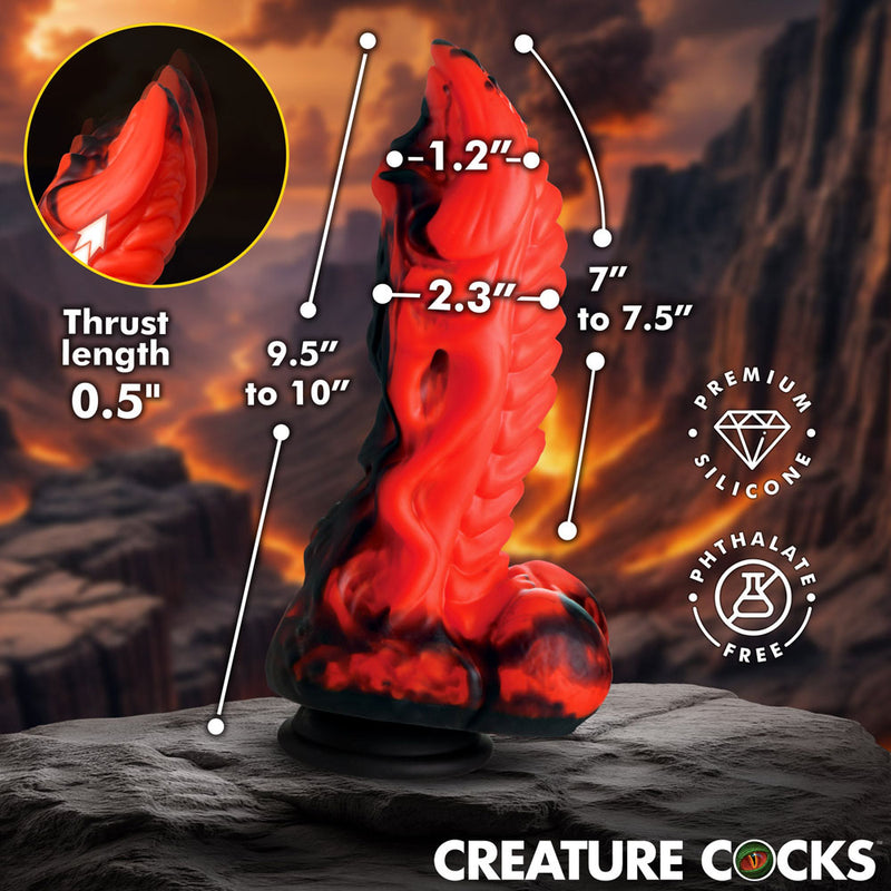 Creature Cocks Dragon Thrust - Red 24.1 cm USB Rechargeable Thrusting & Vibrating Fantasy Dildo with Remote