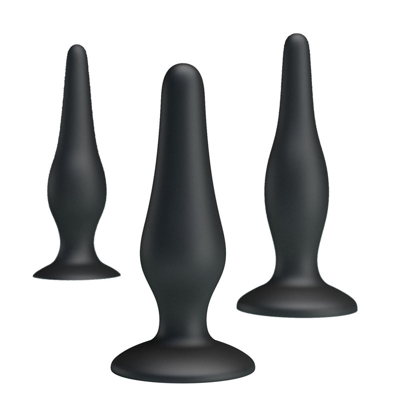 Party Up JERRY Butt Plug Set - Black Butt Plugs - Set of 3 Sizes