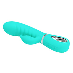 Party Up EDWARD Rabbit Vibe - Teal - Teal 20 cm USB Rechargeable Rabbit Vibrator