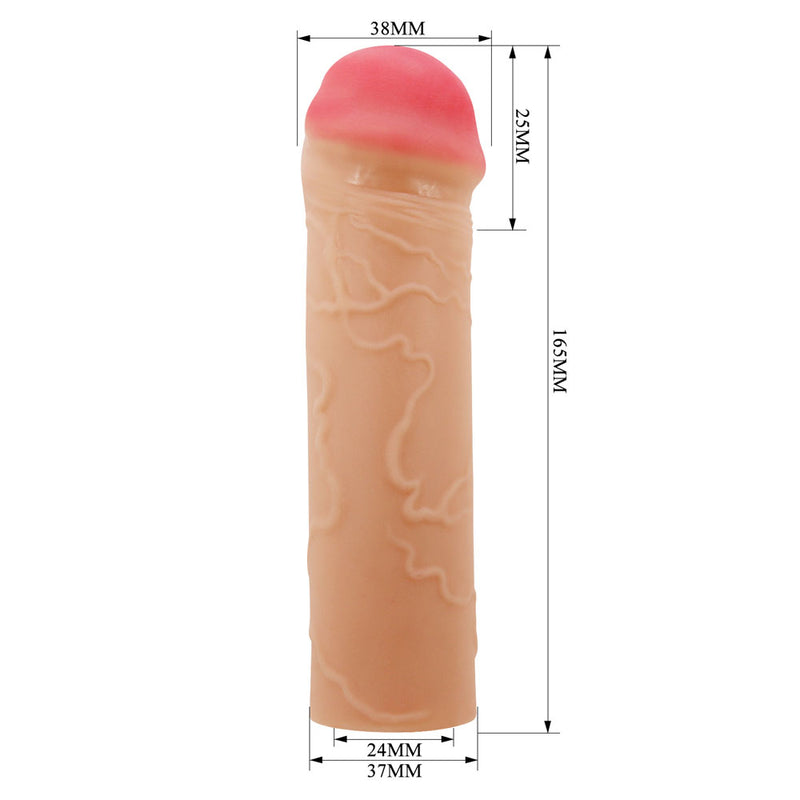 Party Up OSCAR 1 Inch Extender Sleeve - Flesh 1 Inch Penis Extender Sleeve