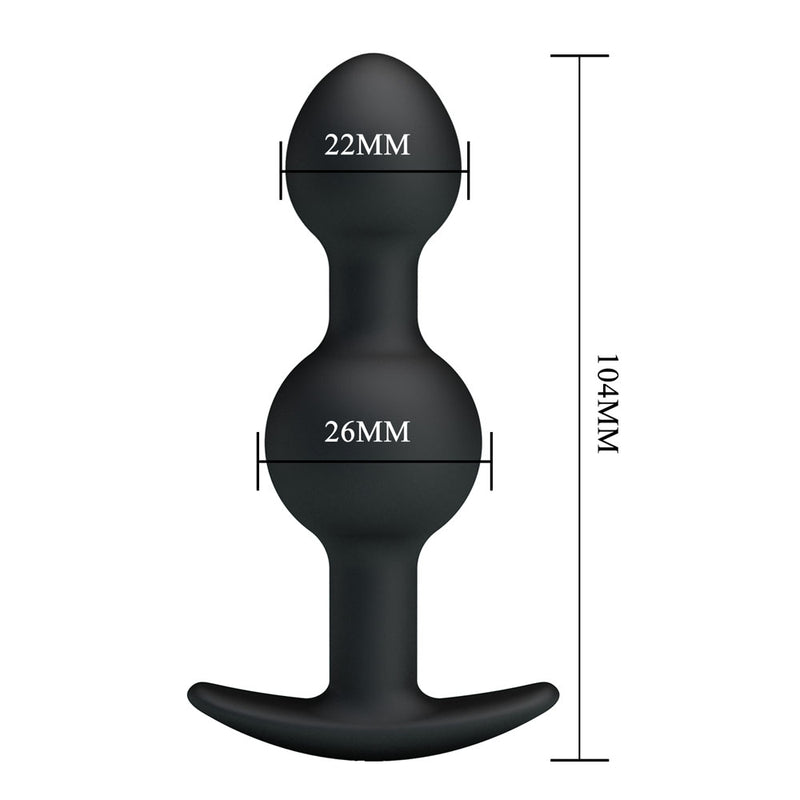 Party Up JAMES Anal Bead Plug - Black 10.4 cm Beaded Butt Plug